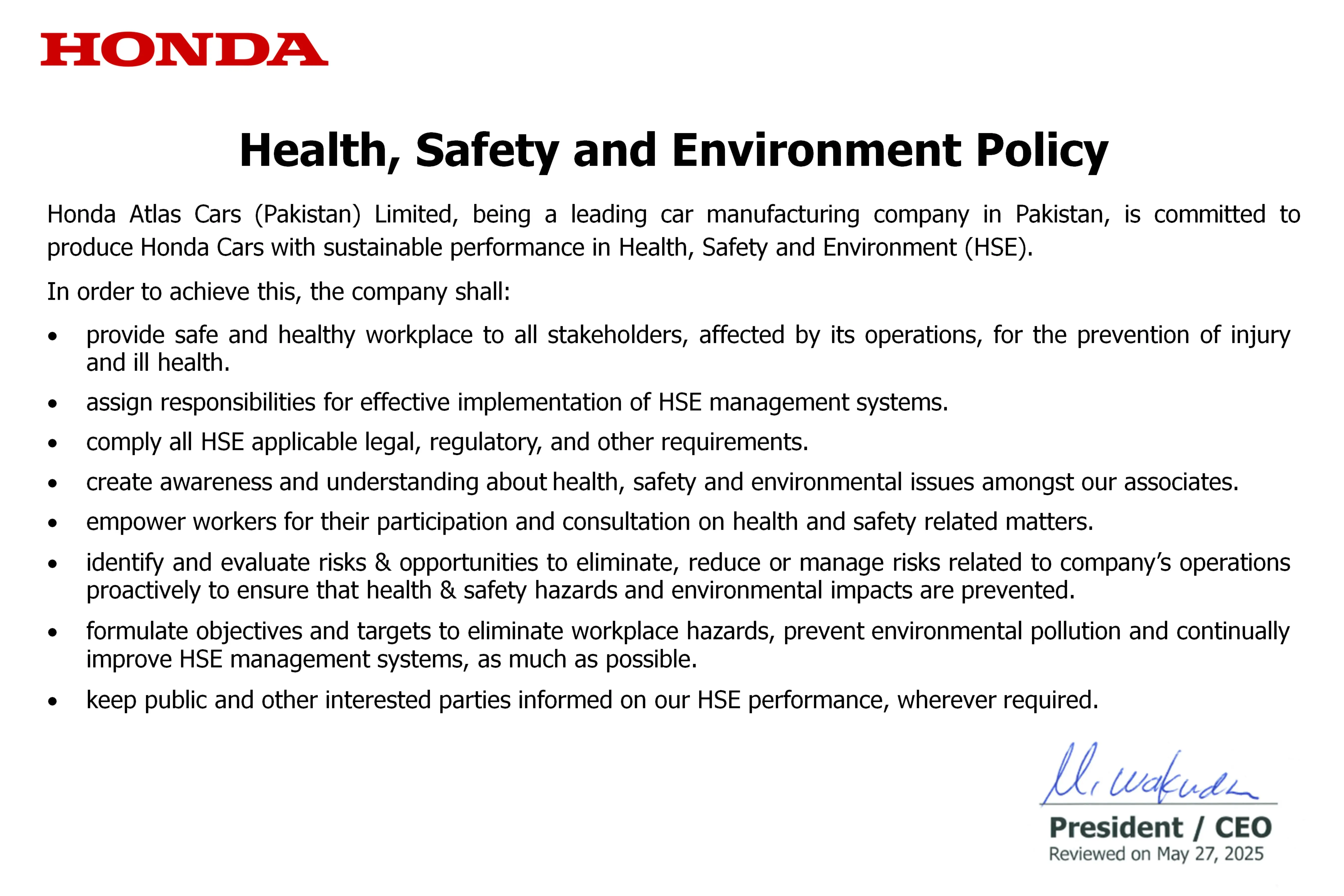 Quality Policy