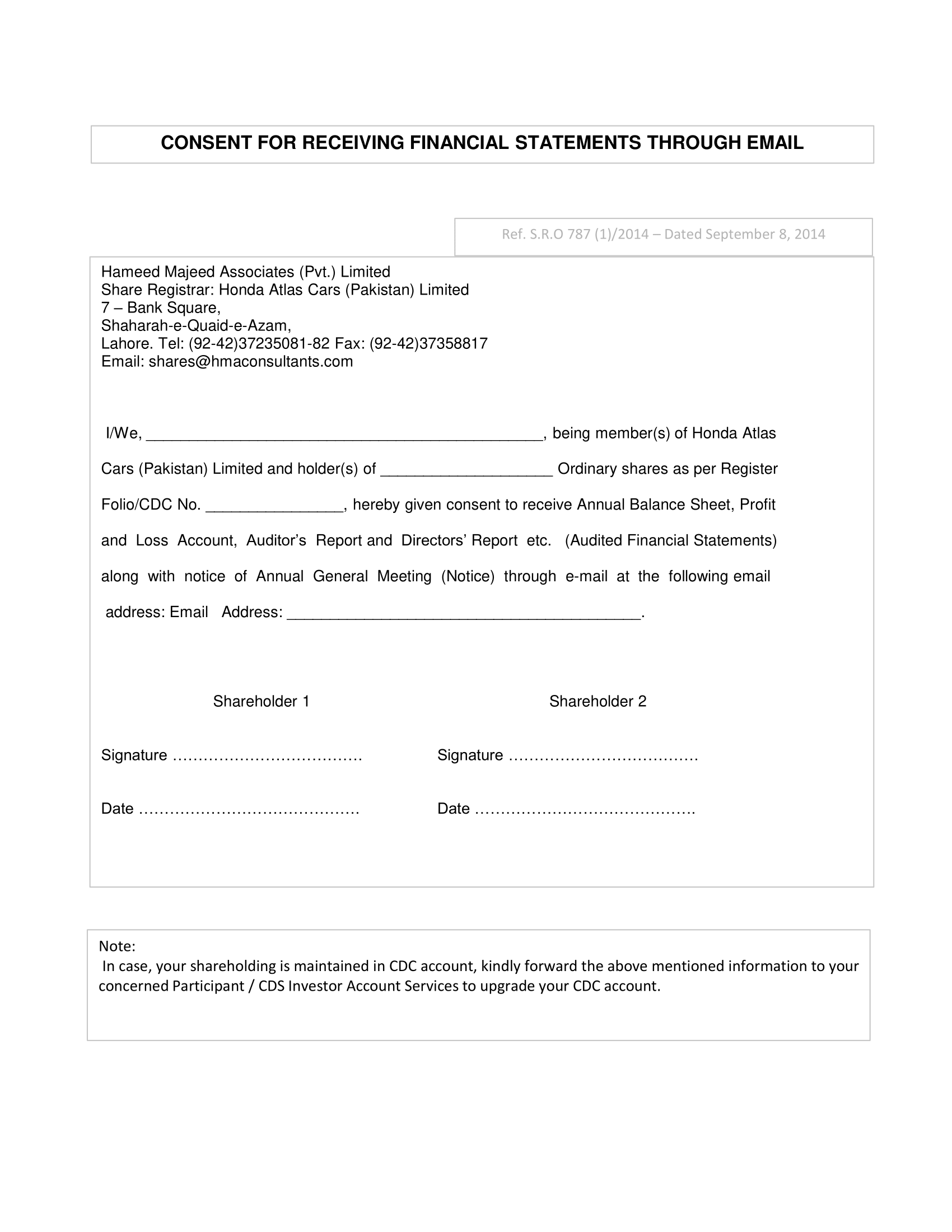 Financial Statement Request Form